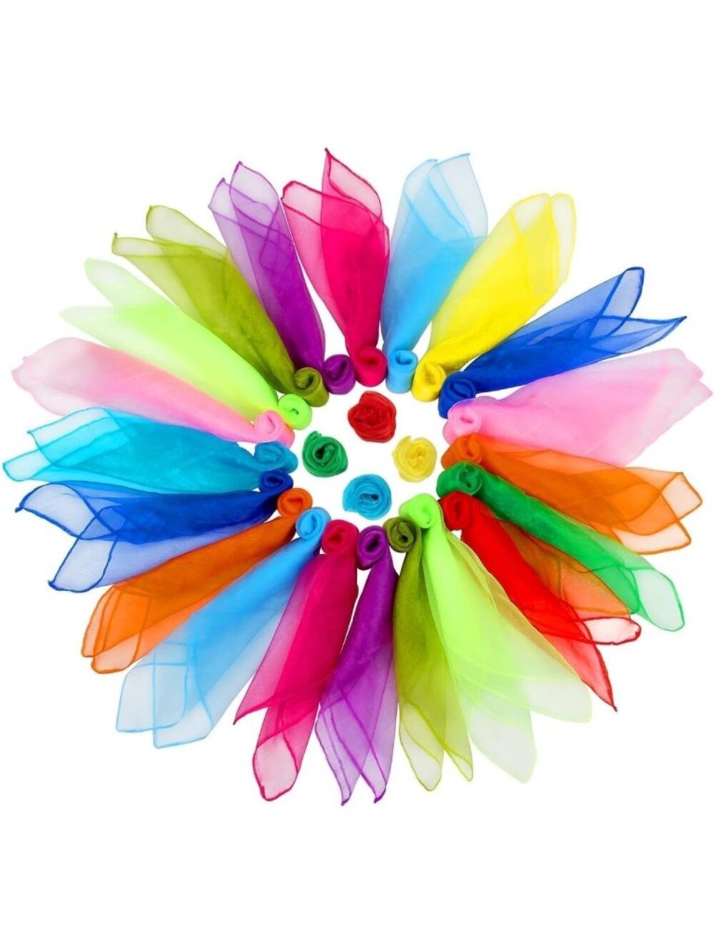 Vibrant 12-Color Square Dance Scarves for Kids - Perfect for Play & Music Class